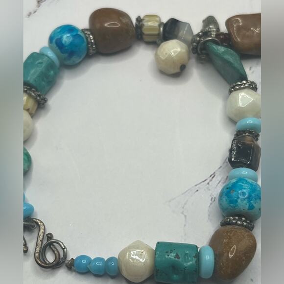 Set of natural stone and turquoise slave bracelets - Picture 7 of 10